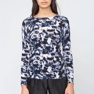 KOKUN Abstract Print Long Sleeve Top